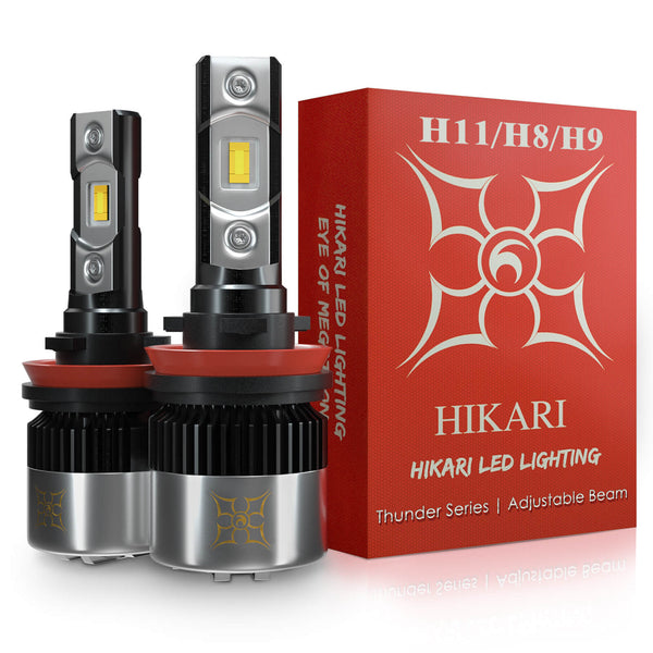 HIKARI Thunder LED bulbs, New Gen of Japanese CSP LED Tech,Easy install,Adjustable Beam, Fog Light, Halogen Replacement 6K Cool White IP68
