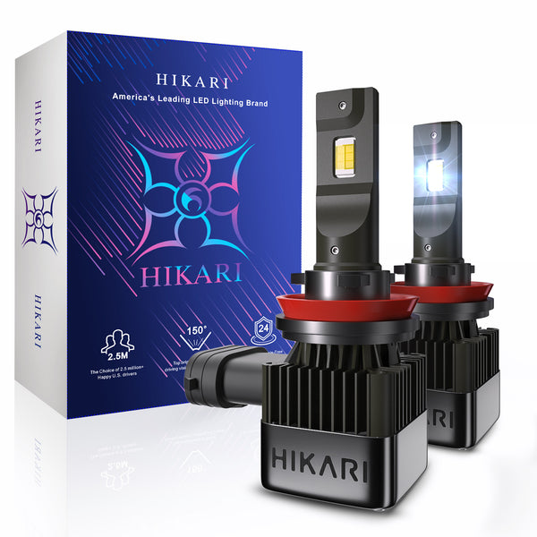 HIKARI 2022 Hyperstar Acme-X LED Bulbs, Ultra Brightness, Wider Driving Vision, All-in-One 1:1 Design, Best Halogen Replacement, 6K Cool White IP68 Foglight